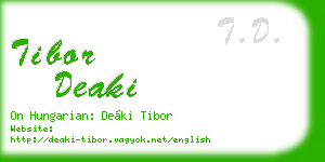 tibor deaki business card